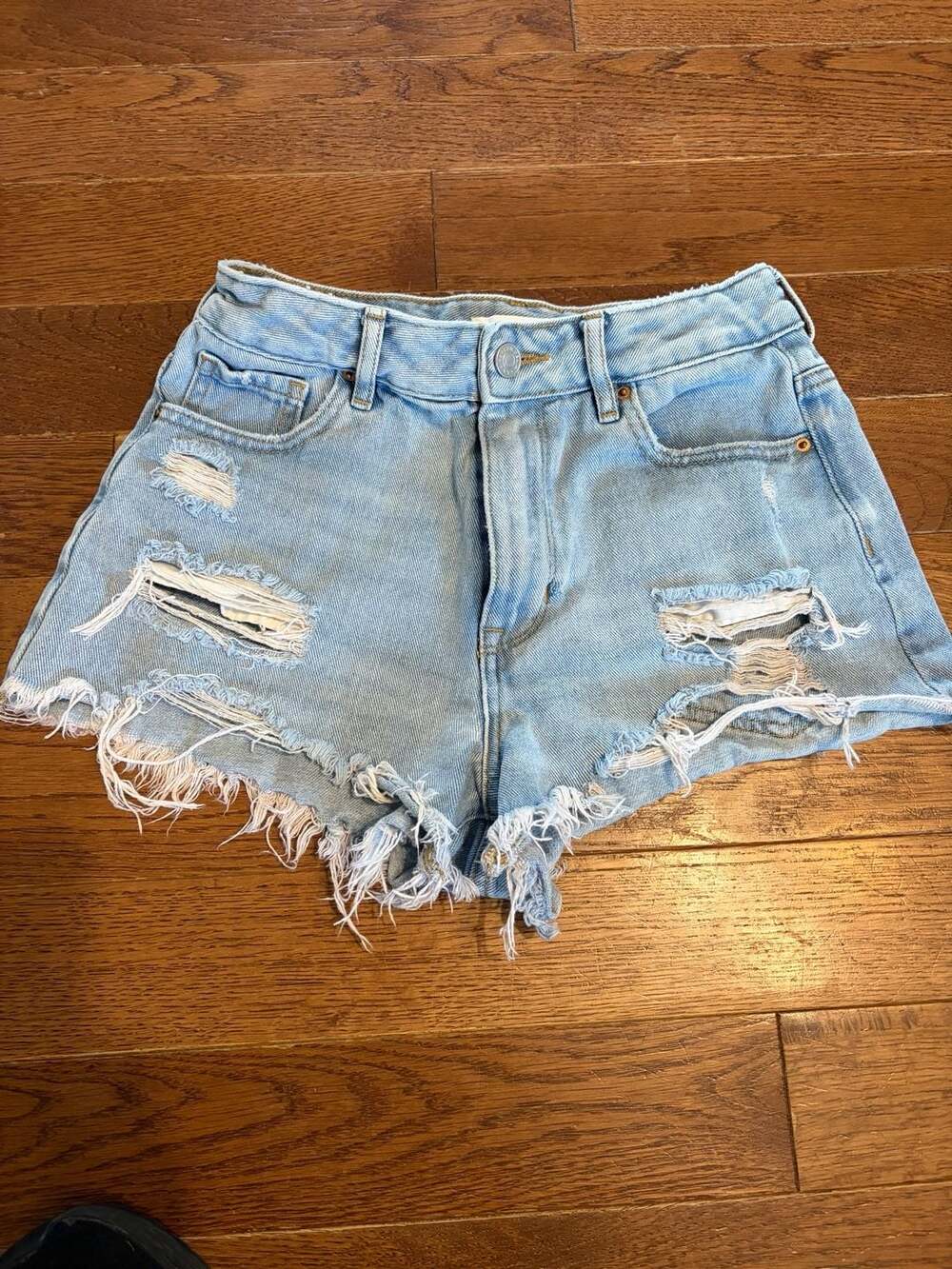 Pacsun High Rise Festival Distressed Denim Jean Shorts Size 25